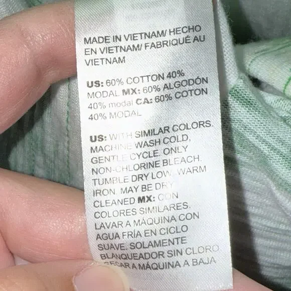 Chico’s Women’s Ikat Print Maxi Dress Green Sleeveless Size 0 4/6 - Picture 6 of 6